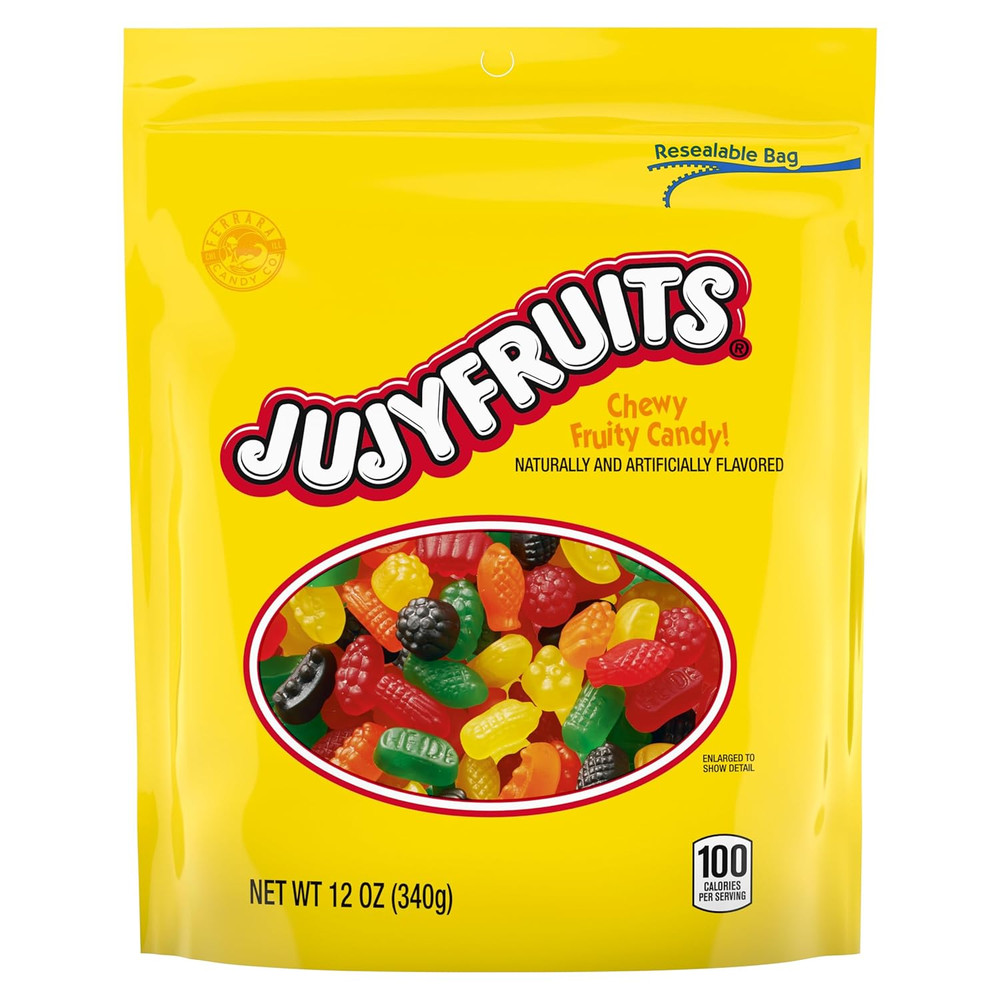 New 1 Pc Wonka Jujyfruits Gummy Candy Assorted Gummy Candy 12 Oz Resealable Bag