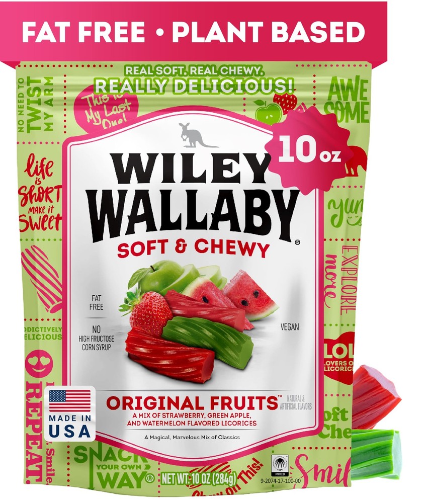 Wiley Wallaby Licorice 10 Ounce Classic Gourmet 10 (Pack of 1), Green
