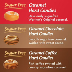 Werthers Original Hard Sugar Free Assorted Flavors, Caramel Coffee, Caramel Choc