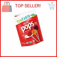 YumEarth Organic Pops Variety Pack, 40 Fruit Flavored Favorites Lollipops, Aller