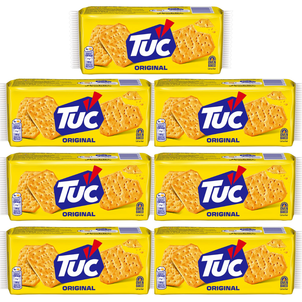 TUC Original Flavor Crackers Crispy Baked Snack 100g / 3.53oz (Pack Of 7)