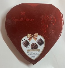 Valentine’s Day Red Foil Heart Milk Chocolate Candy Gift Box, 4.03 oz.
