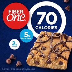 Fiber One 70 Calorie Brownies, Chocolate Chip Cookie Snack Bars, 12 Ct, 10.6 oz
