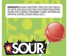 2 Chupa Chups Sour Lollipops 3 Flavors 50 Total Pops Wrapped Suckers 25 10.5 Oz
