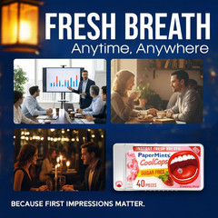 PaperMints CoolCaps – Instant Fresh Breath Mints Sugar-Free 4 Pack – 160 caps…