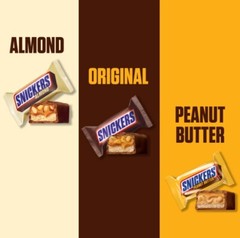 SNICKERS VARIETY MIX ALMOND, ORIGINAL, PEANUT BUTTER, FUN SIZE , VALUE BULK BAG