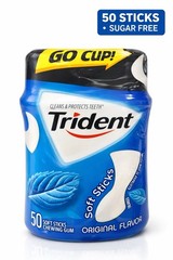 Trident Original Sugar Free Gum 50 Sticks Soft Chewing Gum Fresh Breath Go Cup