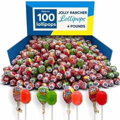 Jolly Rancher Round Lollipops, Assorted Fruit Filled Pops, Bulk Candy (4 Pounds)
