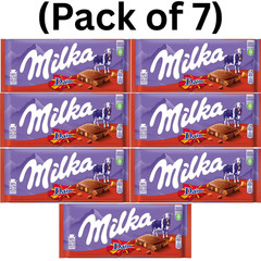Milka Daim Chocolate Bar 100g Creamy Sweet & Crunchy Delight (Pack Of 7 )