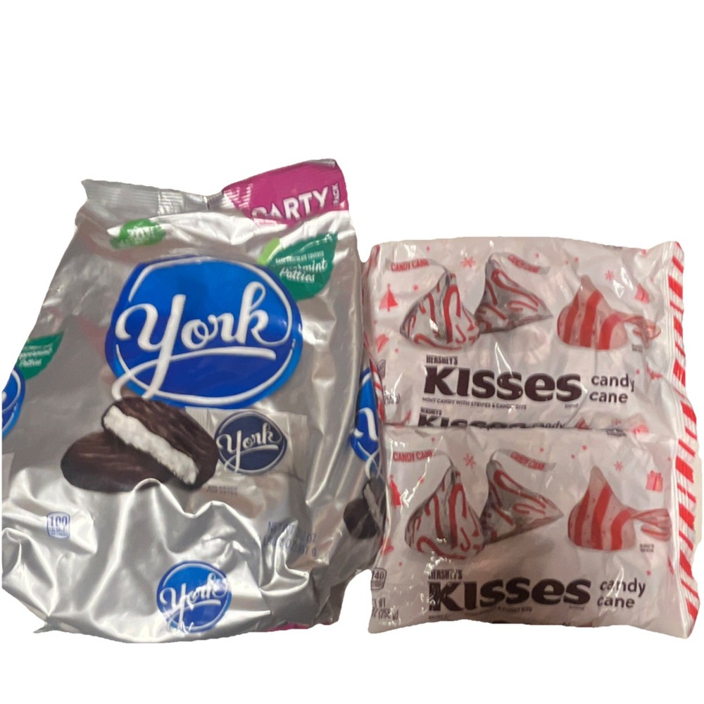 York Peppermint Patties & TWO Hershey’s Kisses Candy Cane Limited Edition