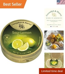 Refreshing Sour Lemon Drops in Elegant 5.3 Ounce Tin – Perfect for Celebrations