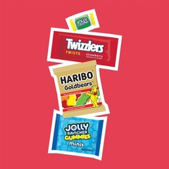 HARIBO, JOLLY RANCHER and TWIZZLERS Assorted Fruit Flavored Candy Party Pack,…
