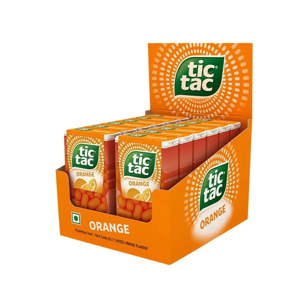 Tic Tac Orange Hard Candy 156 g (12 pcs x 13 g each) Orange Flavour free shipp