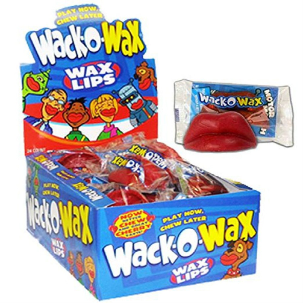 Wax Lips Candy, Cherry flavor 24 pk.(12oz) 24 Count (Pack of 1), Assorted