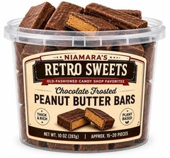 ‘s Retro Sweets Chocolate Frosted Peanut Butter Bars, 10 oz Container (Approx…