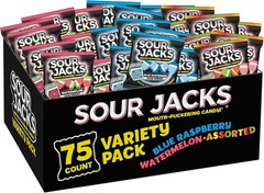 SOUR JACKS, Sour Gummy Candy, Variety Pack, 75 0.5 oz Snack-Size Pouches, Wat…