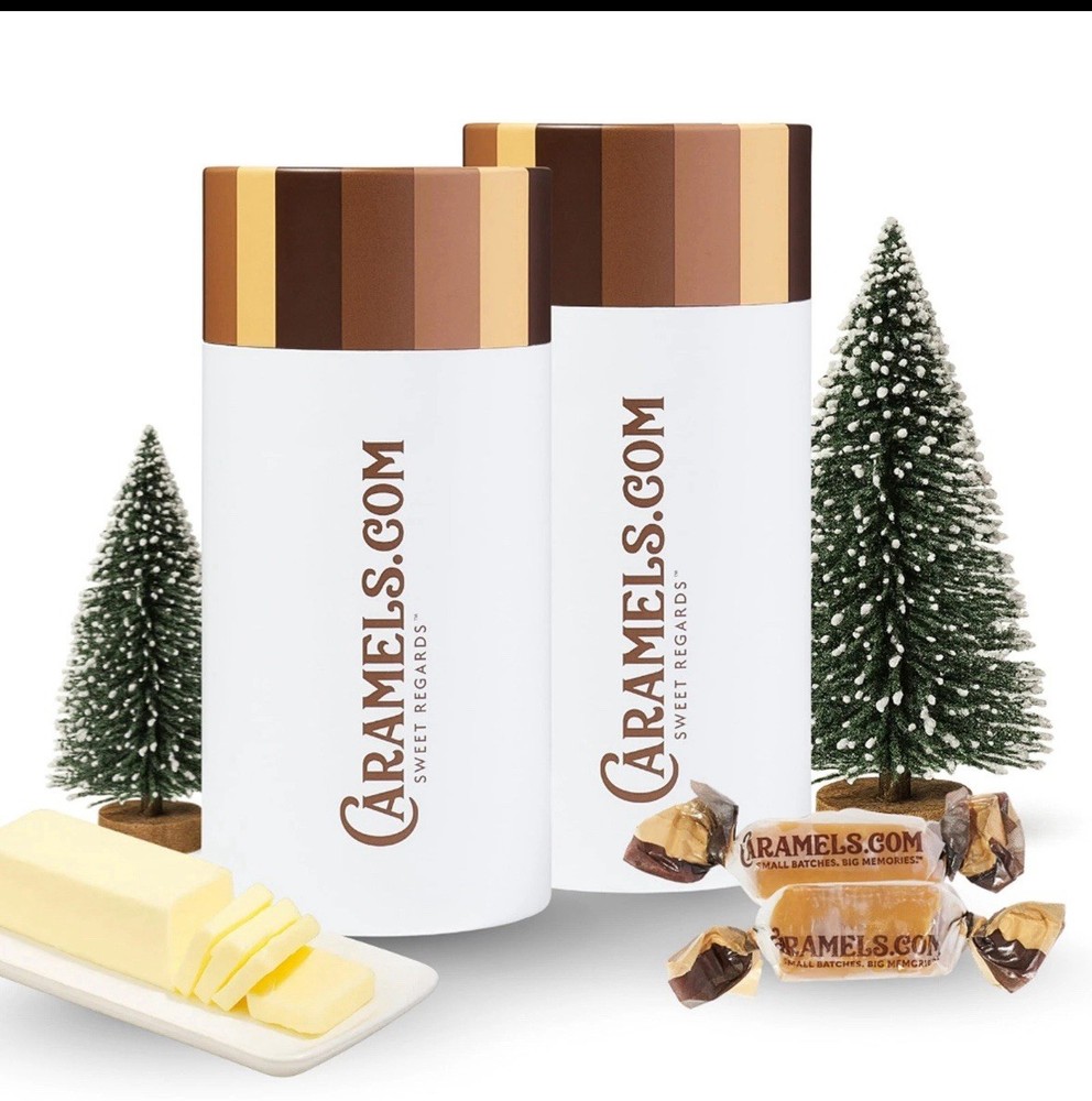 Butterscotch & Butter Rum Caramels – Soft Duo Pack, Individually Wrapped Gift