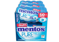Mentos Chewing Gum (Fresh Mint) 50 Count Pack of 6