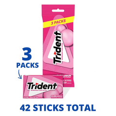 Bubblegum Sugar-Free Chewing Gum, 3 Packs of 14 Pieces (42 Total Pieces)