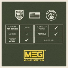 – Military Energy Gum | 100mg of Caffeine Per Piece + Increase Energy + Boost…