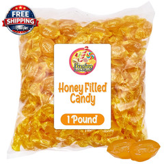Honey Filled Hard Candy, 1 Pound Bulk Bag, Individually Wrapped | Approx. 90 Pie