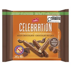 Leclerc Celebration Milk Chocolate Finger Cookies 240 g. / 8.5 oz. 6 Pack