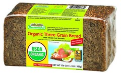 Mestemacher Whole Grain Bread (Organic Three Grain, 17.6 oz, pack of 2