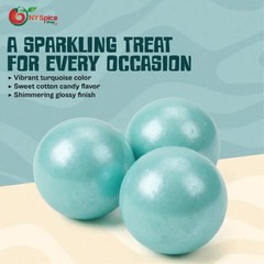 Premium Turquoise Shimmer Gumballs – Cotton Candy Flavor Bulk Bubble Gum Fresh