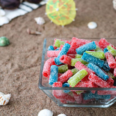 Bites, Blue Raspberry, Apple & Strawberry Flavors, Soft & Chewy Candy, 9Oz Bag (