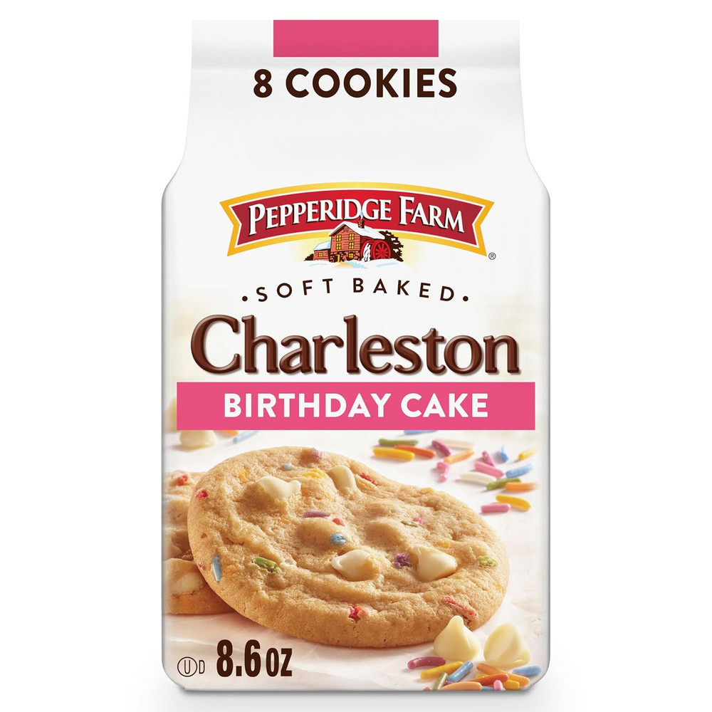 Charleston Birthday Cake Cookies, 8 Soft Baked Cookies, 8.6 oz. Bag