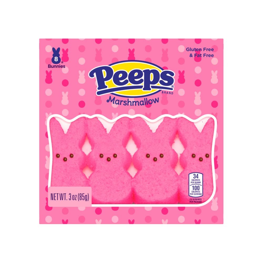 Peep (1 bag) Easter Pink Marshmallow Bunny Candy – 8 Bunnies per Bag – Gluten &