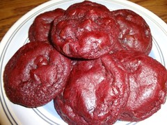 SOFT BAKED HOMEMADE RED VELVET CHOCOLATE CHIP COOKIES (2 DOZEN)