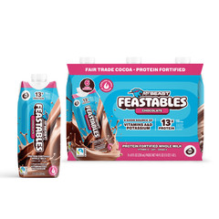 Feastables Protein Fortified Chocolate Milk, Shelf-Stable, 8 fl oz, 6 Pack