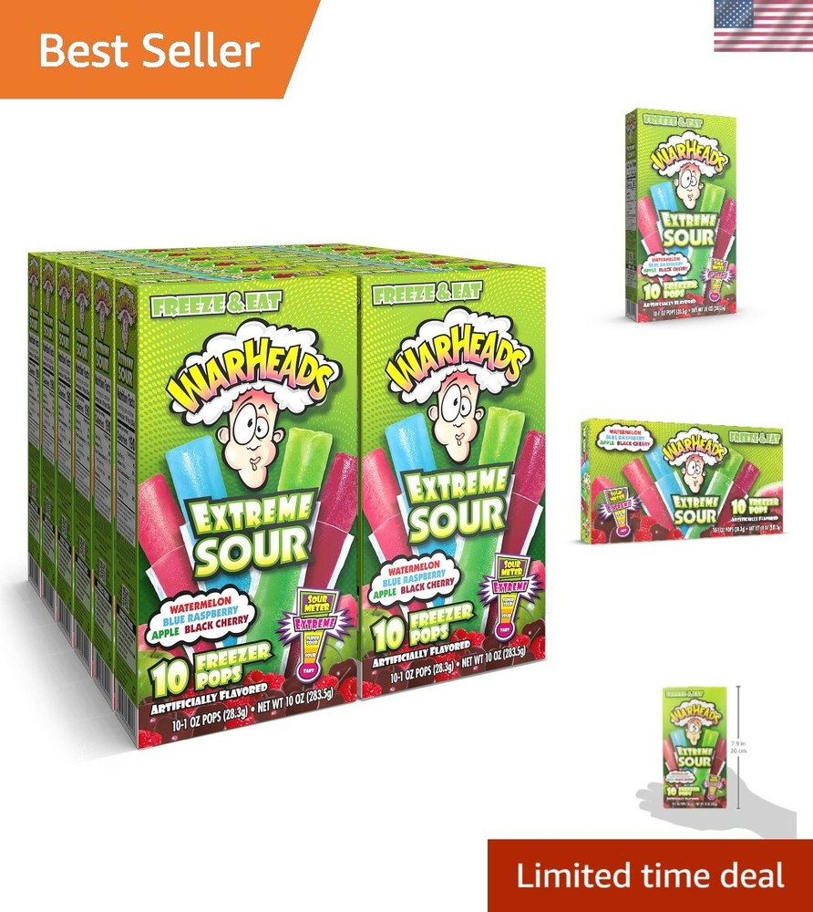 120 Fat-Free Freezer Pops – Assorted Extreme Sour Flavors for Guilt-Free Fun