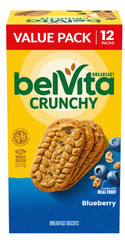 belVita Blueberry Breakfast Biscuits, Value Pack – 12 Packs with 4 Biscuits Each