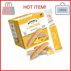 Nonni’s Limone Lemon-Iced Biscotti Cookies – Individually Wrapped Italian Tea-Ti