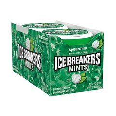 8 Count Spearmint Sugar-Free Breath Mints Tins – Ideal for On-the-Go Freshness