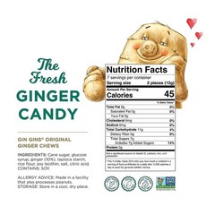 Gin Gins Original Ginger Chews Â Natural Fresh Ginger Candy by the Ginger Peop