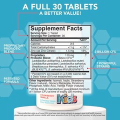 Children’s Oral Probiotics, 30 Strawberry Lozenges, Blis K12 M18, Ebook Included