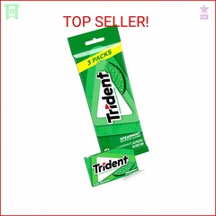 Trident Spearmint Sugar-Free Chewing Gum, 3 Packs of 14 Pieces (42 Total Pieces)