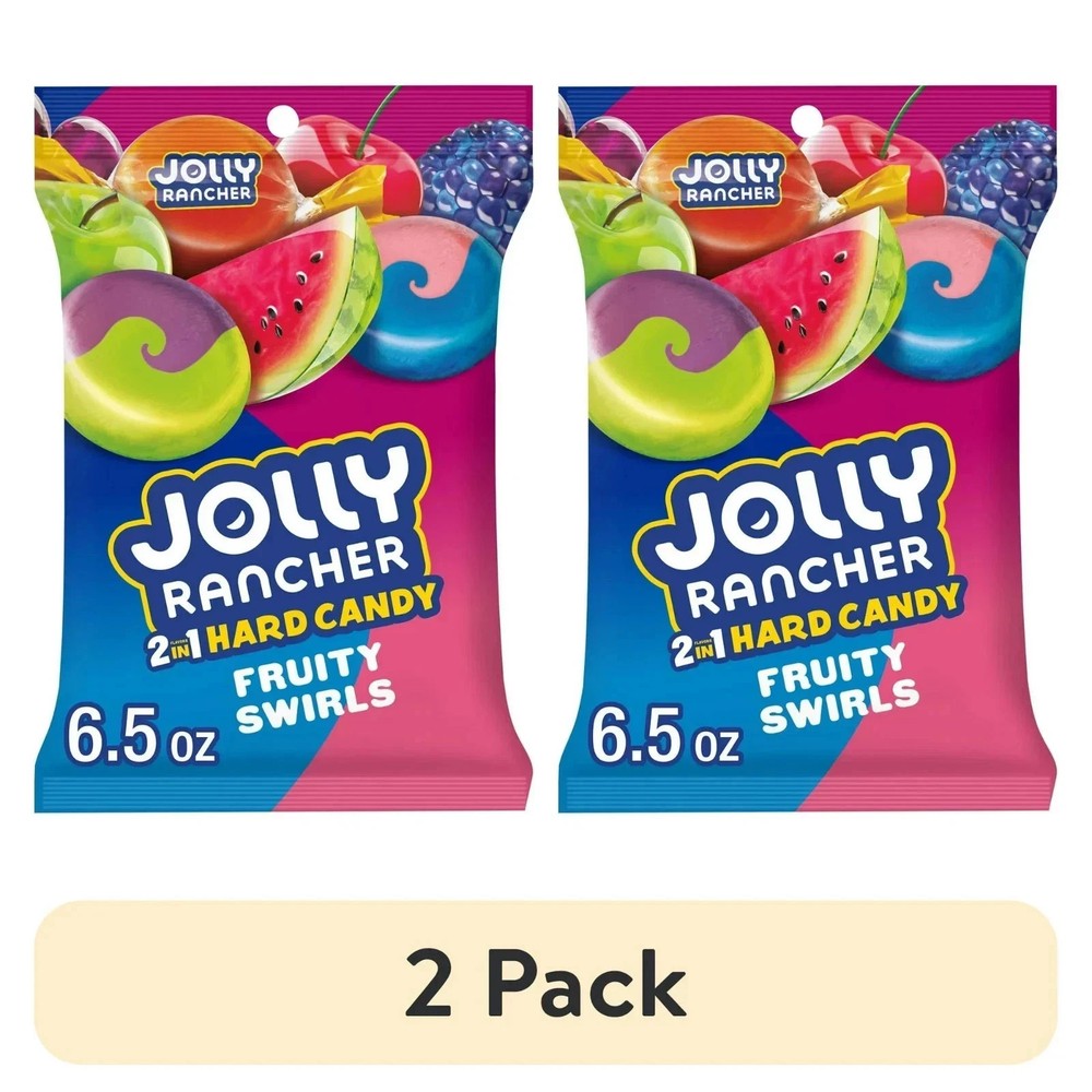 (2 pack) Jolly Rancher 2-in-1 Fruit Flavored Hard Candy, Bag 6.5 oz
