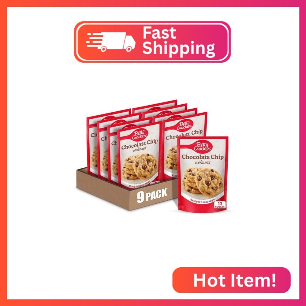 Betty Crocker Chocolate Chip Cookie Mix, Makes (12) 2-inch Cookies, 7.5 oz. (Pac
