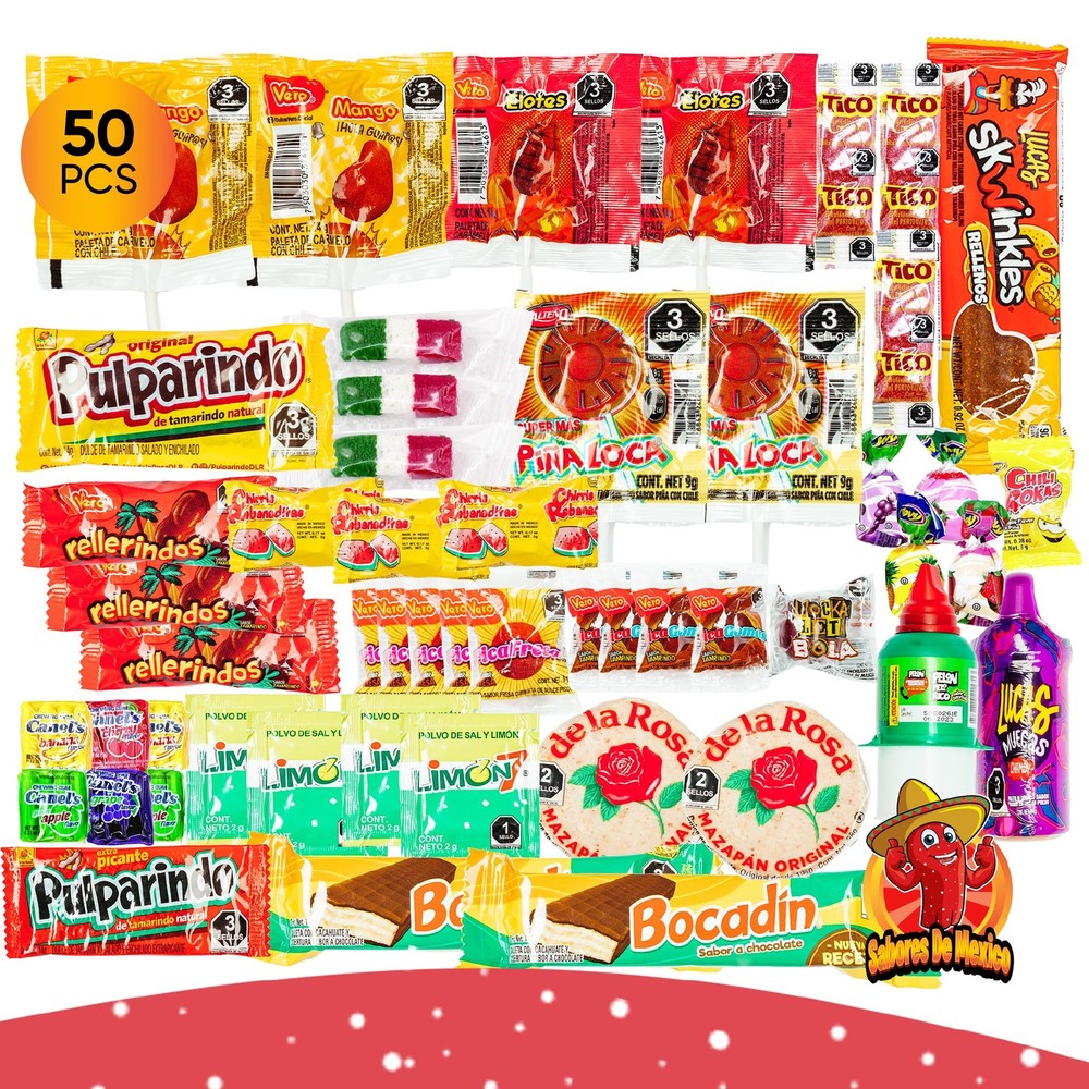 Mexican Candy Variety Pack (50 Count) Dulces Mexicanos, Snacks, with…