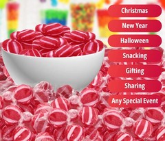 Nostalgia Striped Cinnamon Flavor Discs, Red & White, Bulk Hard Candy (5 Pounds)