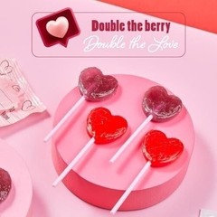 1 x Colombina Tiger Pops Very Berry Cherry & Blue Raspberry Heart Lollipops…