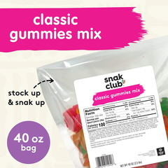Mixed Classic Gummies, Bulk Candy Mix with Gummy Bears, Sour Worms, Cherry Slice