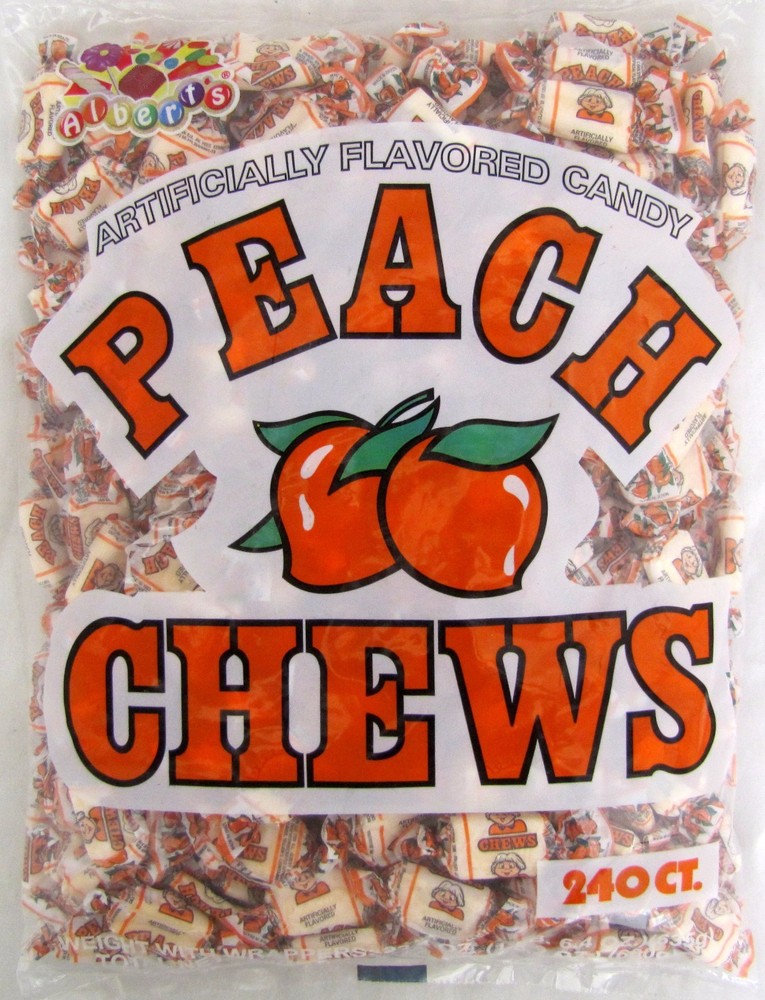 Albert’s Peach Chews 240 Count Classic Candy Alberts Bulk Candies Taffy Peaches