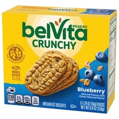 Blueberry Breakfast Biscuits Crunchy No Bake Snack 6 Pack Whole Grain Energy New