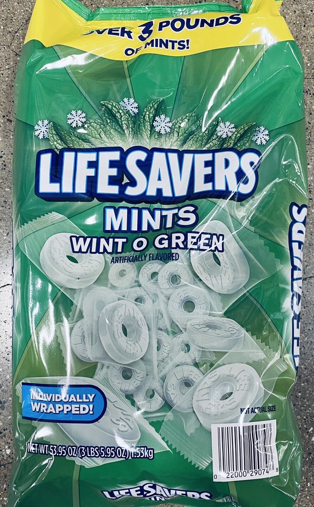 LifeSavers Wint O Green Breath Mints Bulk Hard Candy Candies 53.95 oz (3.3 lbs)
