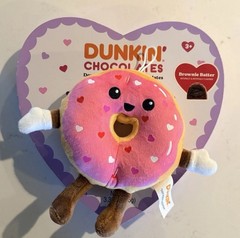 Dunkin Donuts Brownie Batter Chocolates Heart Gift Box Plush Set, Milk Chocolate